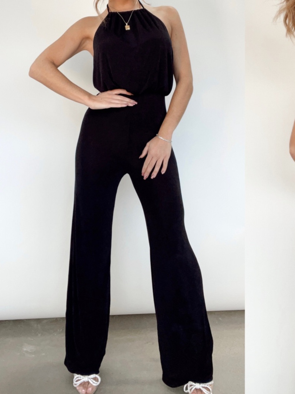 Lane 201 Black Halter Jumpsuit